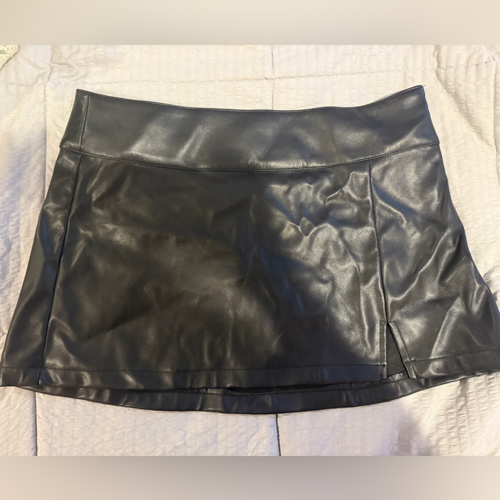 Garage Faux Leather Mini Skirt